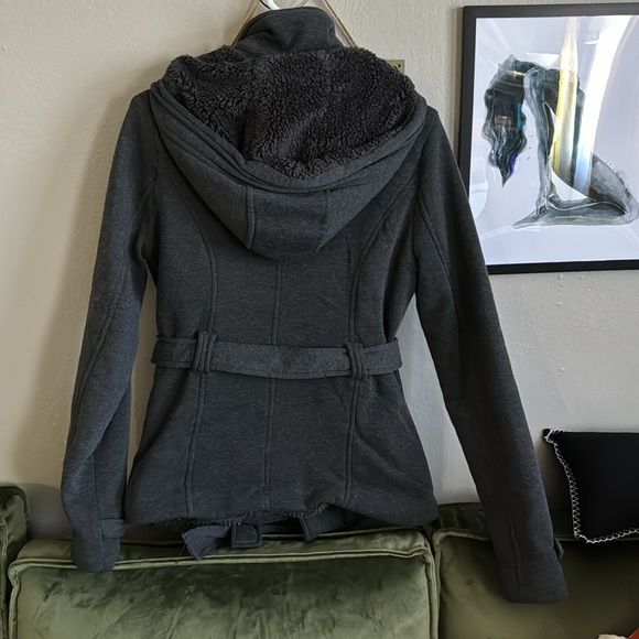 Rue21 Sherpa-Lined and Hooded Jacket - Size Large Dark Gray - Picture 3 of 5